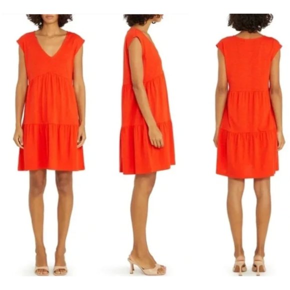 Social Standard by Sanctuary V-Neck, Knit Tiered Dress szM   NWT - Picture 13 of 13